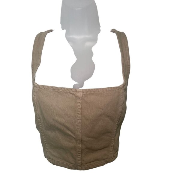 Mara Hoffman Amal Crop Top Sand Size 16 NWT Organic Cotton - Picture 4 of 5